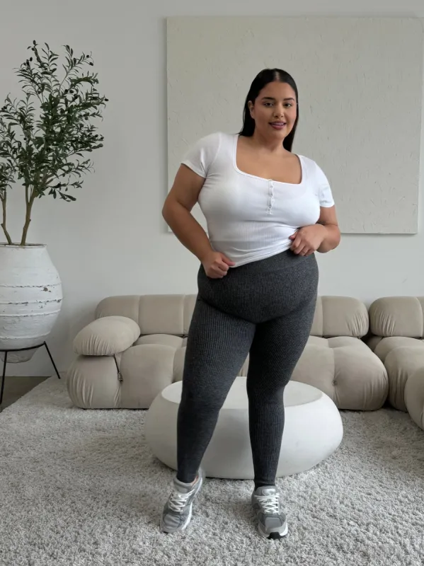Plus Size Everyday Ribbed Tee sold by 2020 Ave