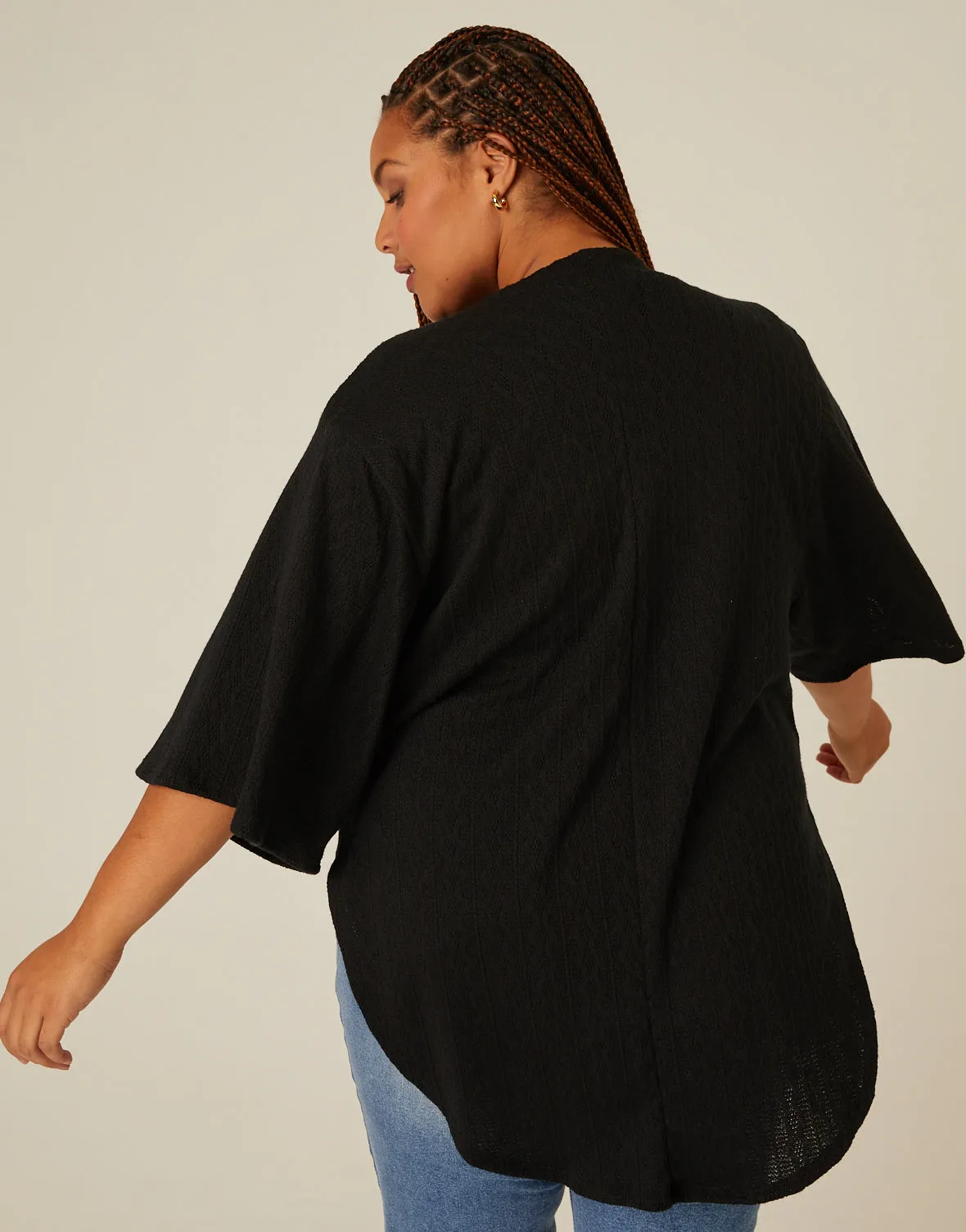 Plus Size Short Sleeve Open Cardigan sold by 2020 Ave product image thumbnail 3