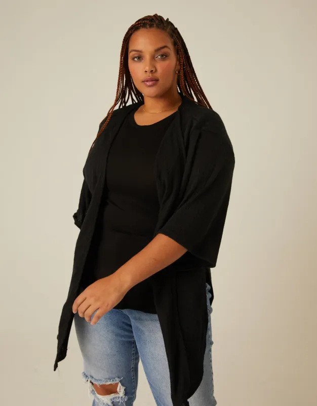 Plus Size Short Sleeve Open Cardigan sold by 2020 Ave