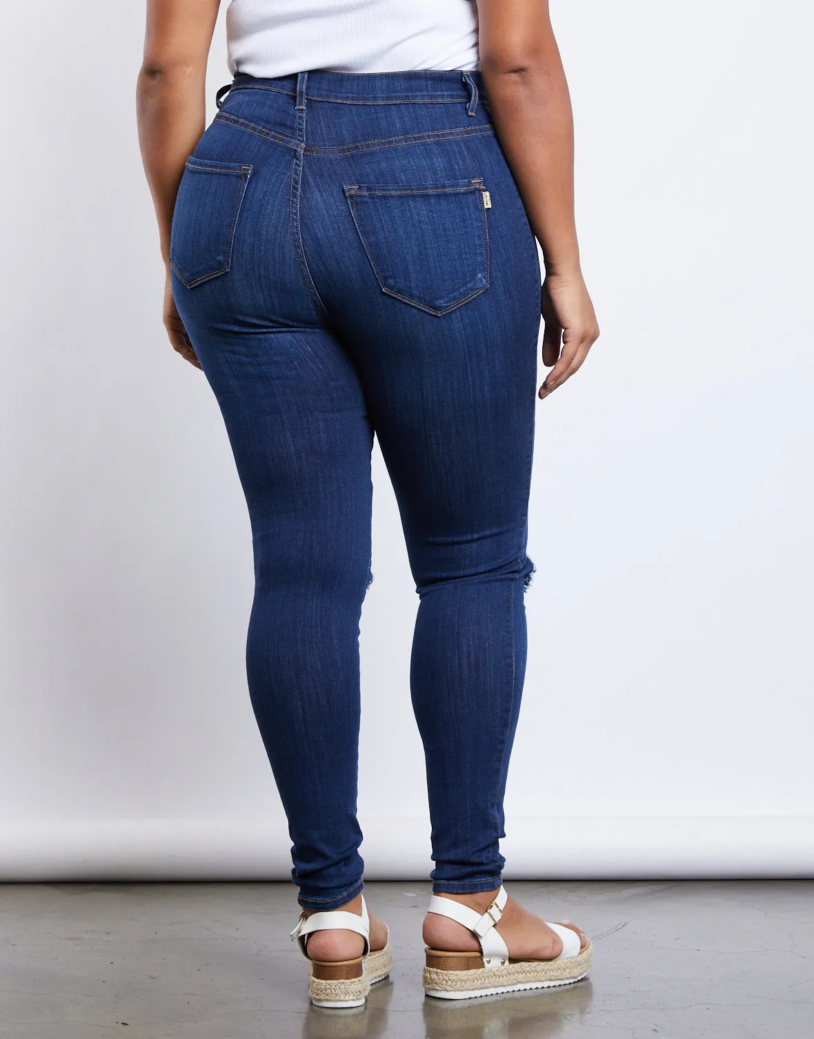 Plus Size Ripped Knee Skinny Jeans sold by 2020 Ave product image thumbnail 4