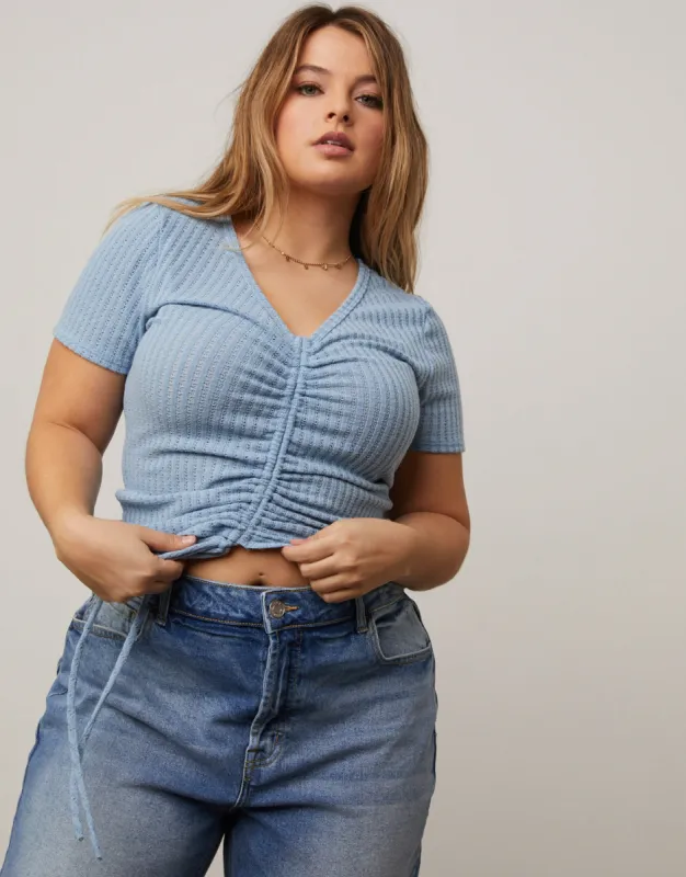 Plus Size Ruched Knit Tee Shirt sold by 2020 Ave
