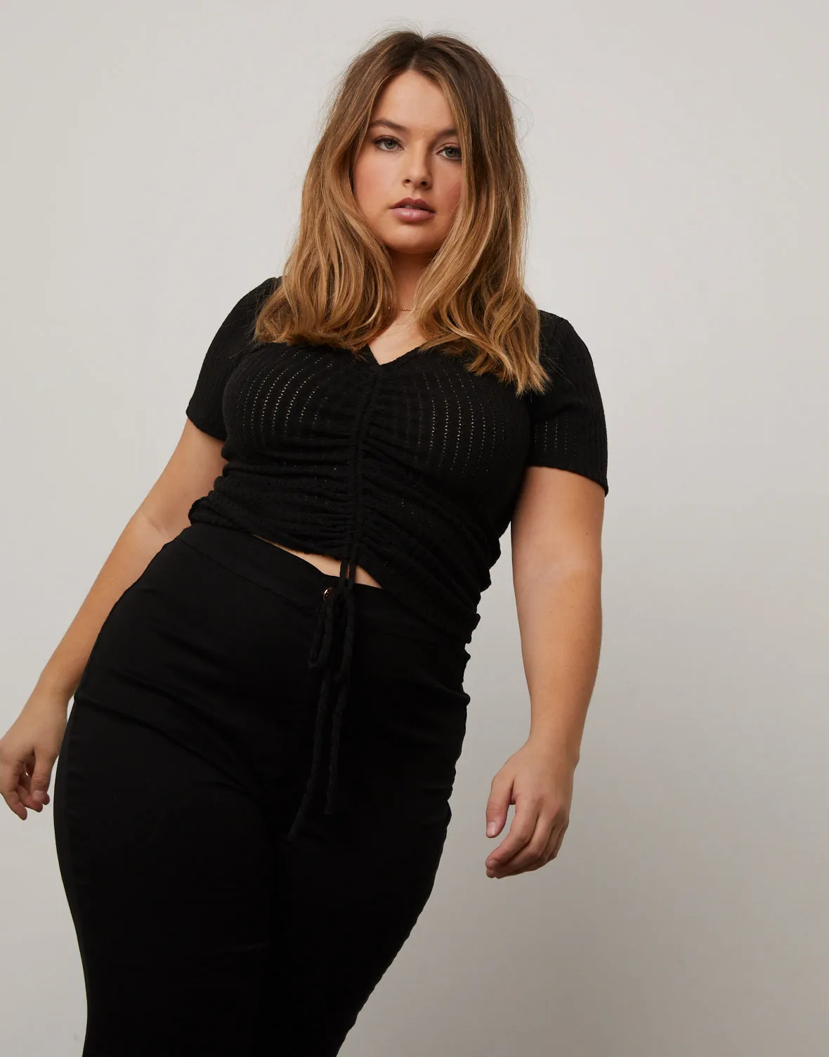 Plus Size Ruched Knit Tee Shirt sold by 2020 Ave product image thumbnail 2