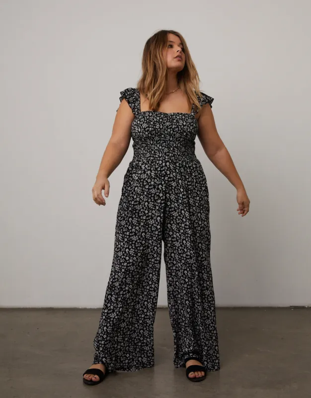 Plus Size Floral Smocked Jumpsuit sold by 2020 Ave