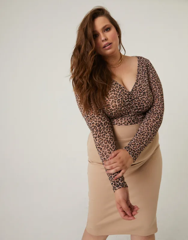 Plus Size Leopard Mesh Top sold by 2020 Ave