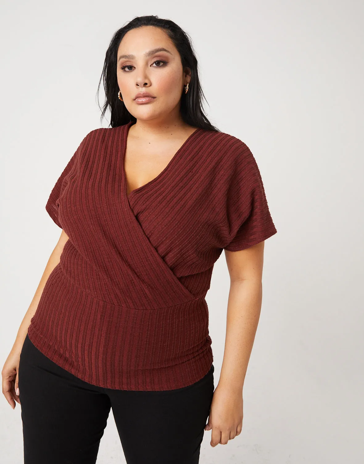 Plus Size Full-Length Wrap Top sold by 2020 Ave