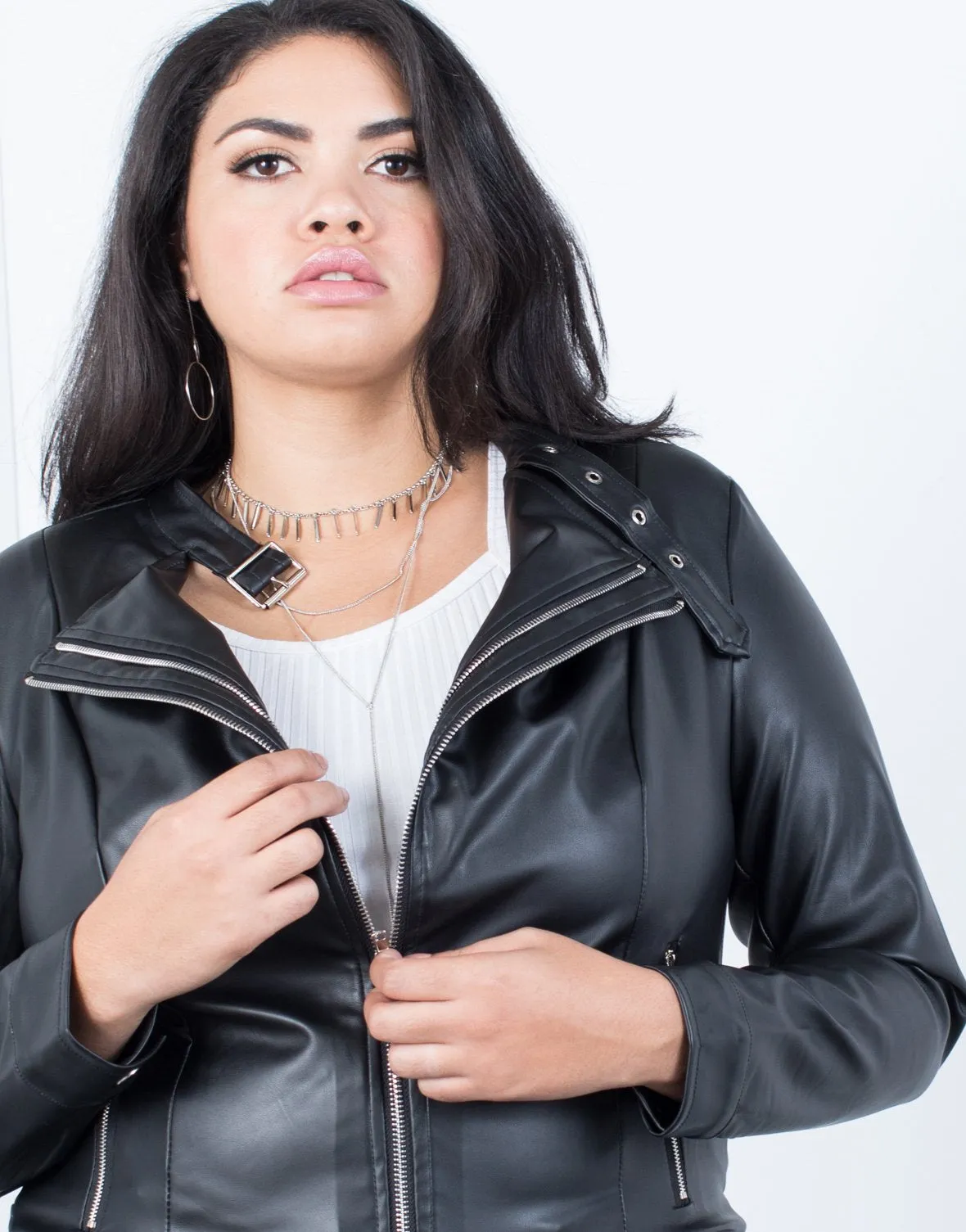 Plus Size Effortless Leather Jacket sold by 2020 Ave product image thumbnail 5