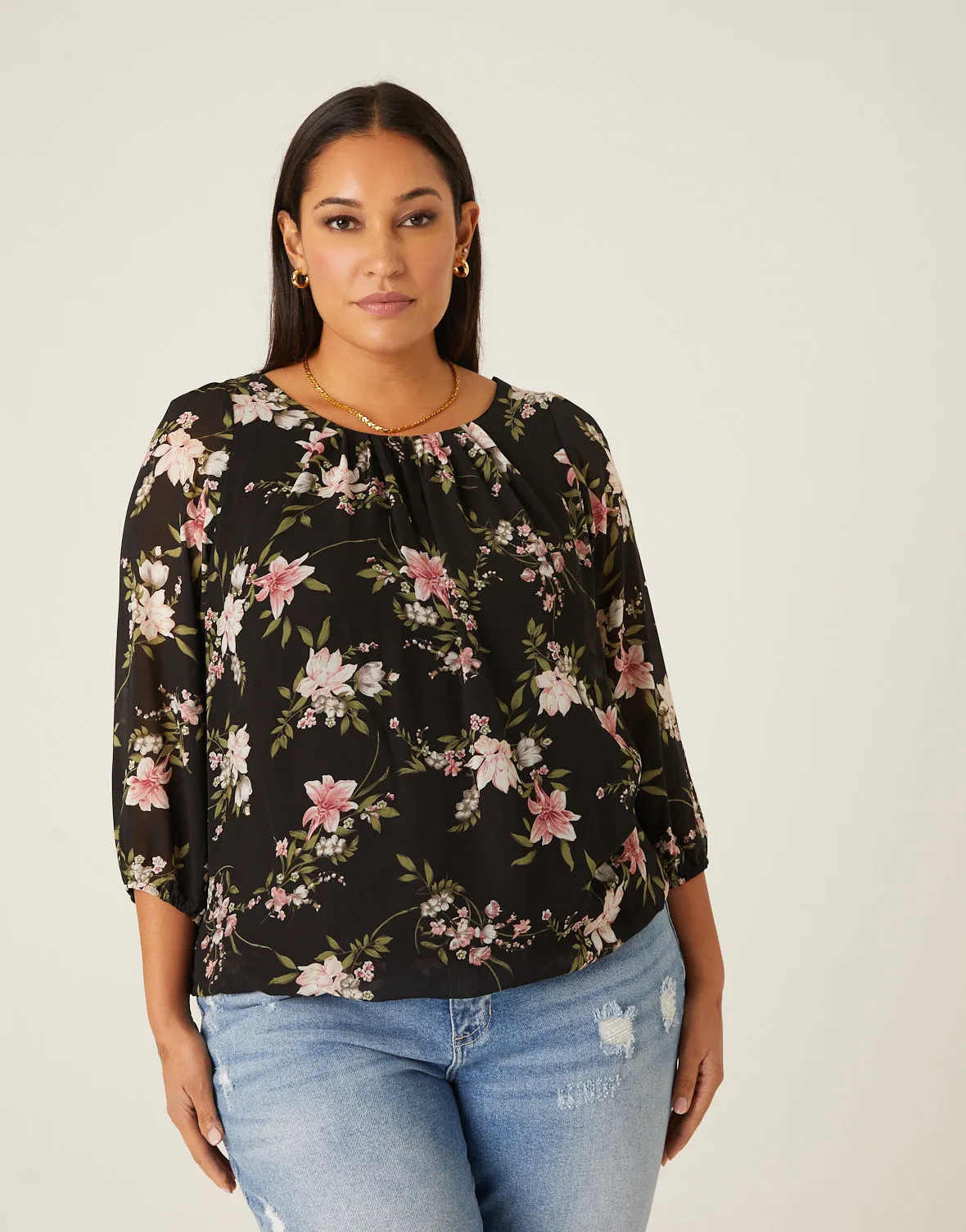 Plus Size Flowy Floral Top sold by 2020 Ave