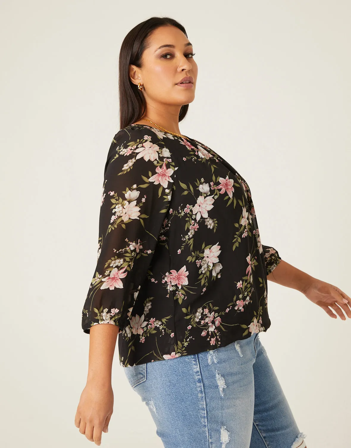 Plus Size Flowy Floral Top sold by 2020 Ave product image thumbnail 4