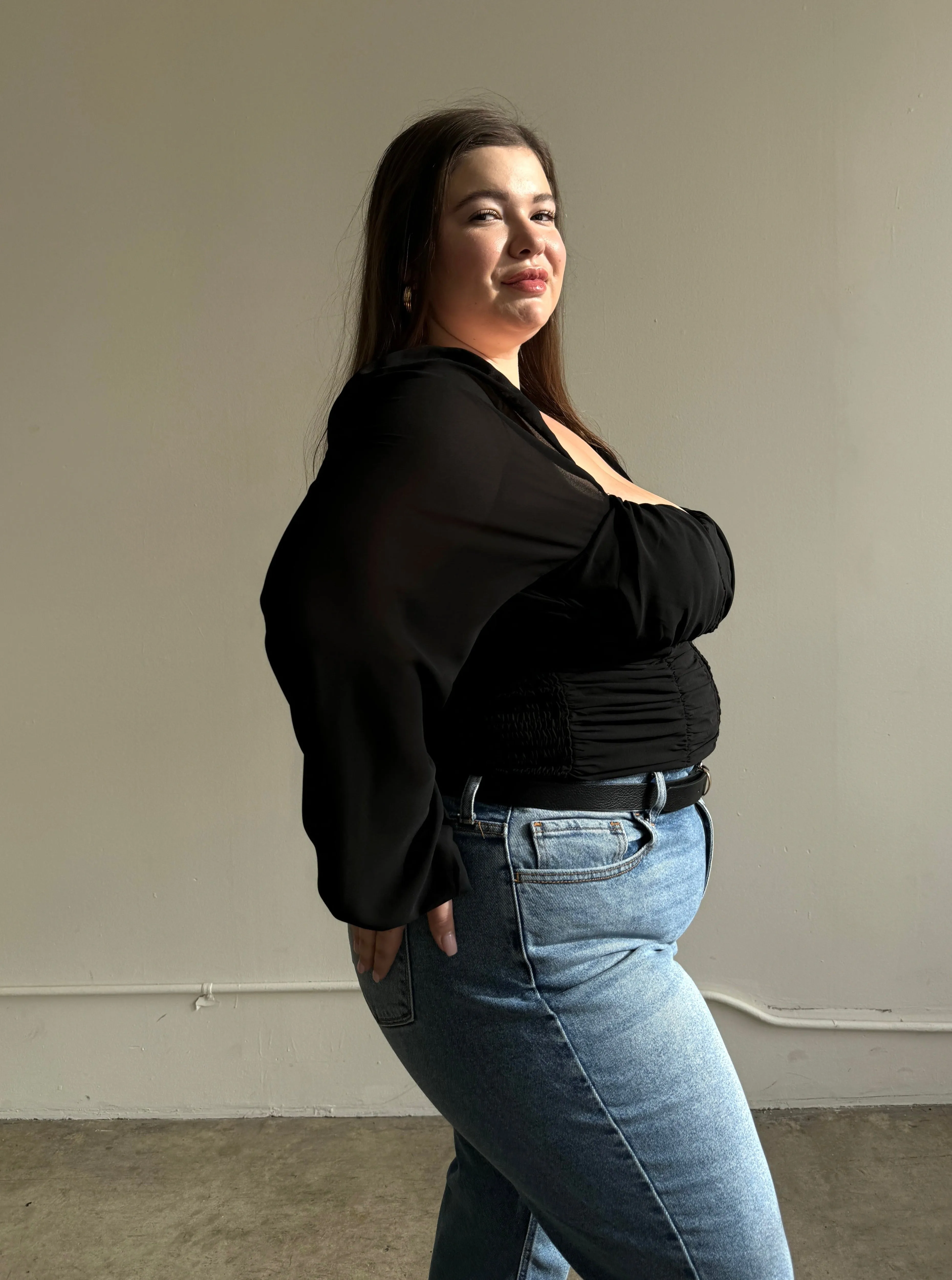 Plus Size Long Sleeve Bustier Crop Top sold by 2020 Ave product image thumbnail 2