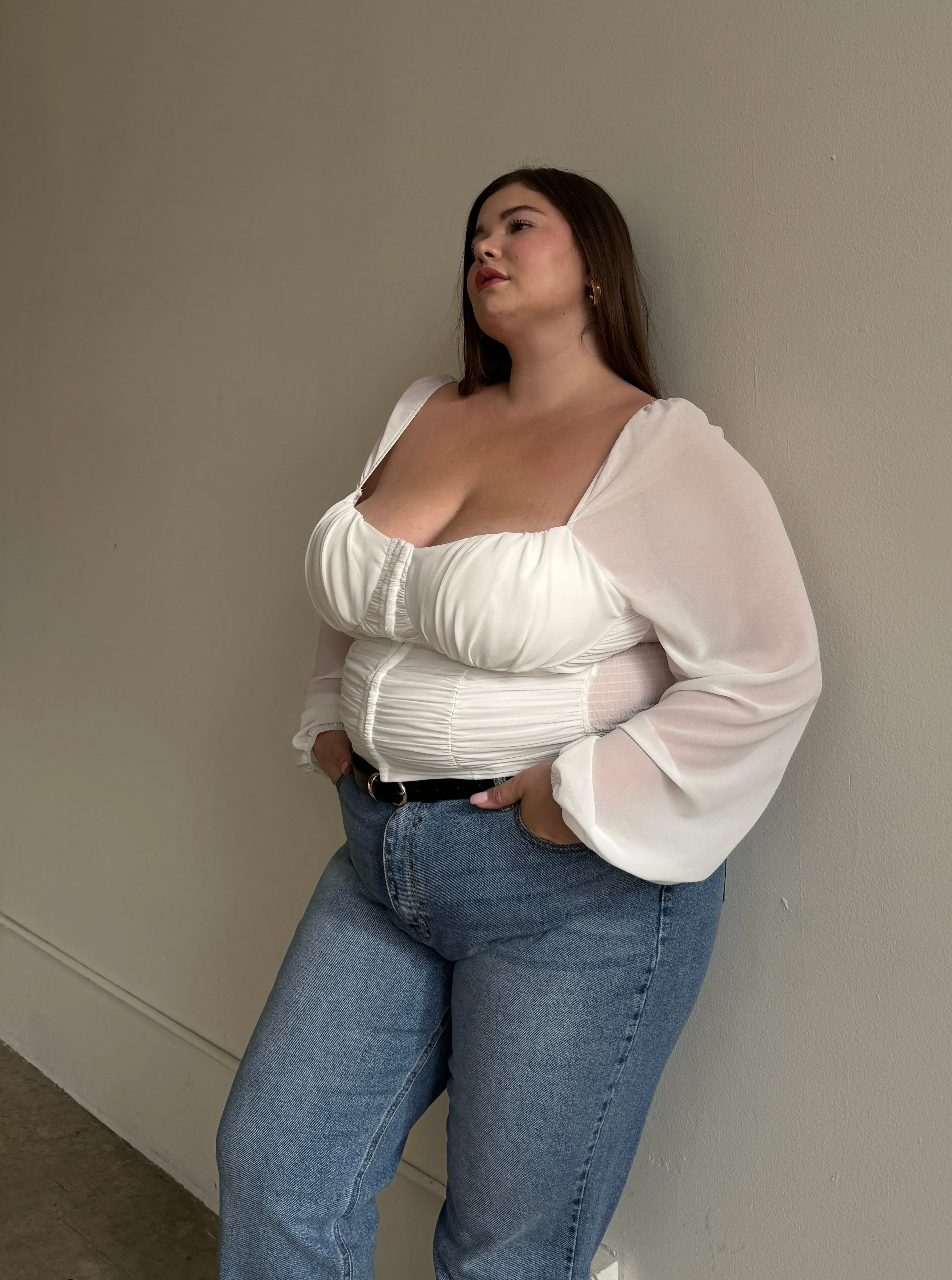 Plus Size Long Sleeve Bustier Crop Top sold by 2020 Ave product image thumbnail 3