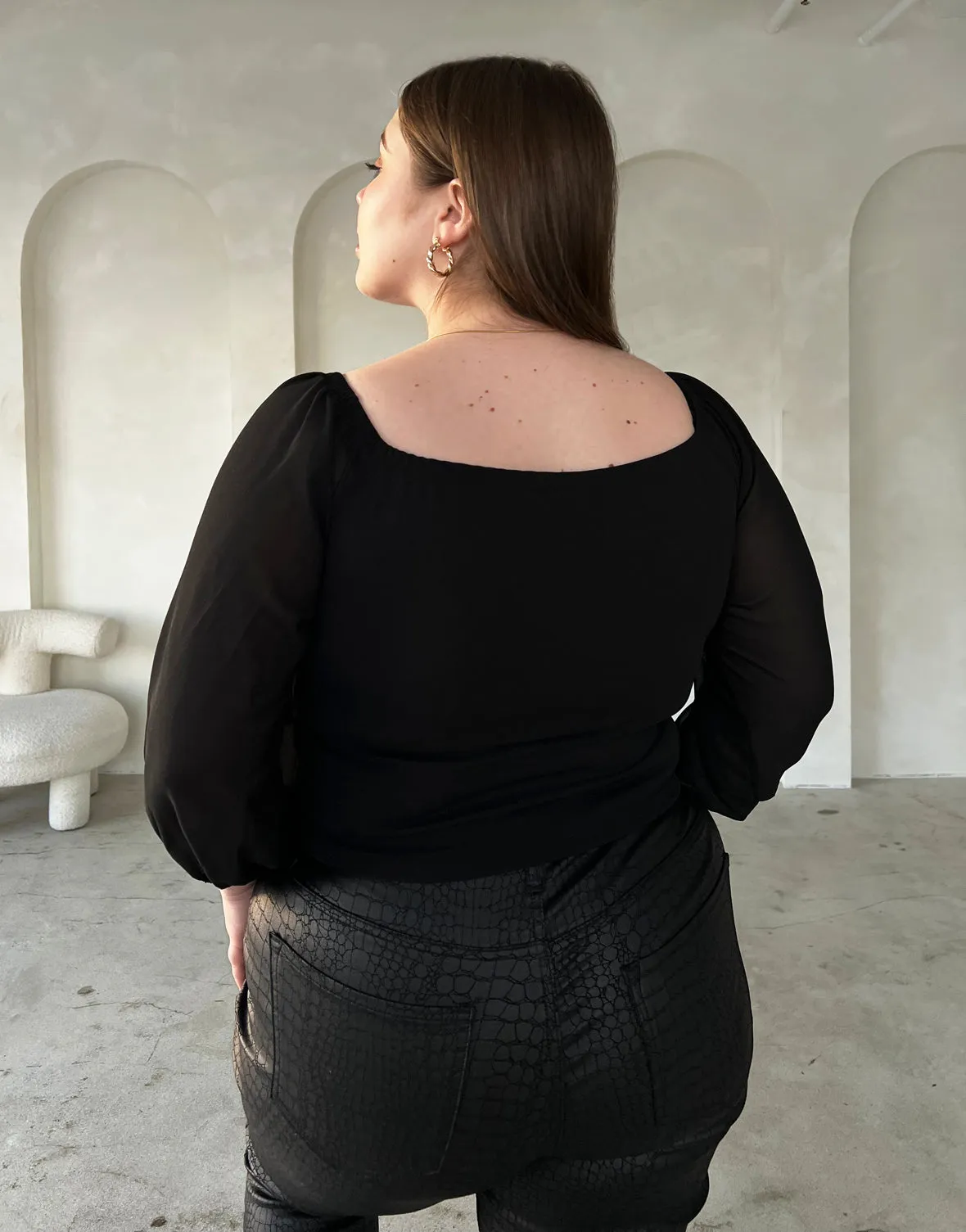 Plus Size Draped Chiffon Blouse sold by 2020 Ave product image thumbnail 5