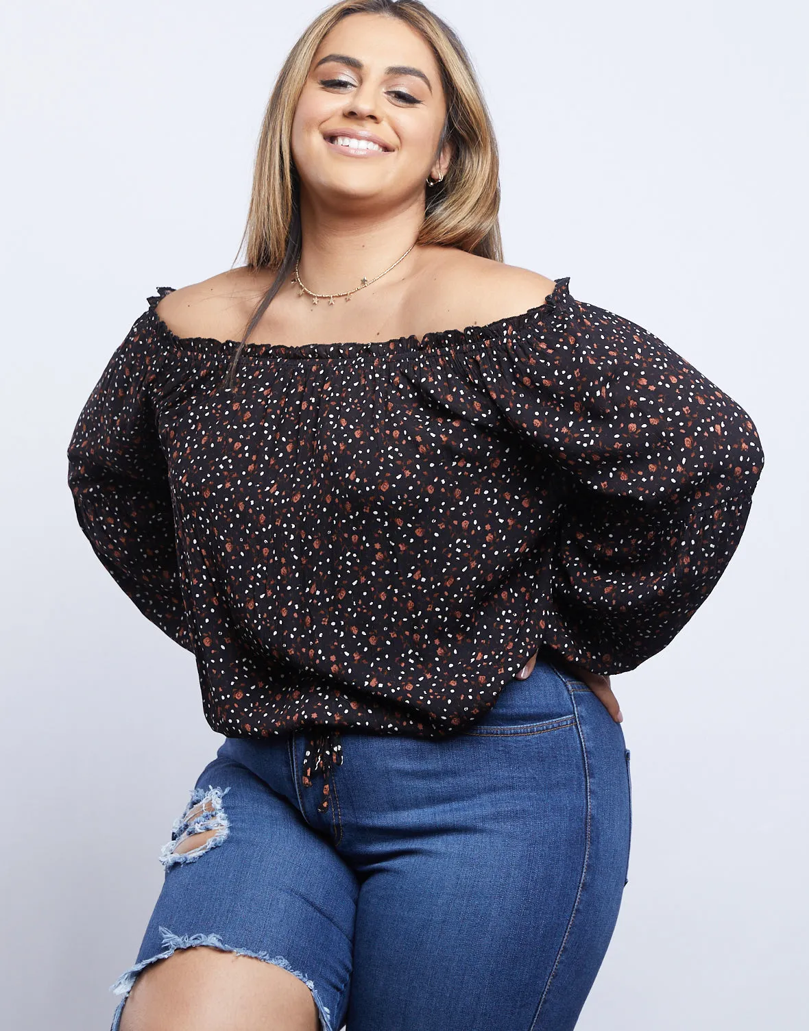 Plus Size Darling Dainty Floral Print Top sold by 2020 Ave