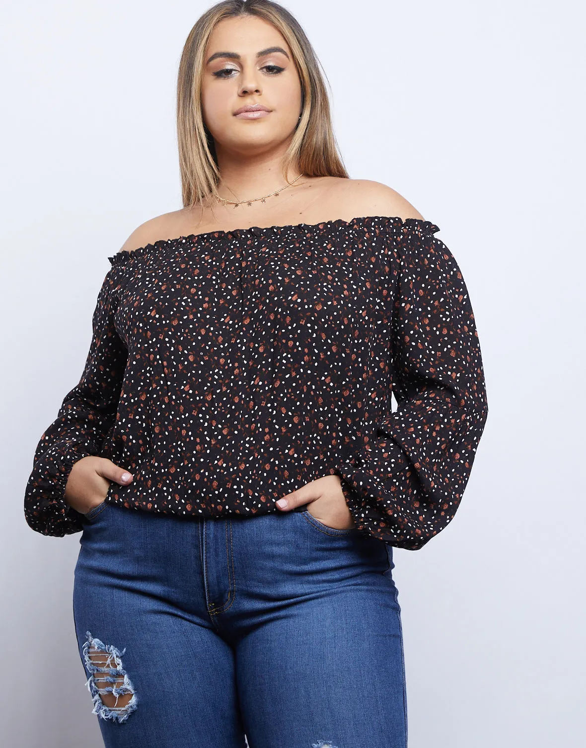 Plus Size Darling Dainty Floral Print Top sold by 2020 Ave product image thumbnail 4