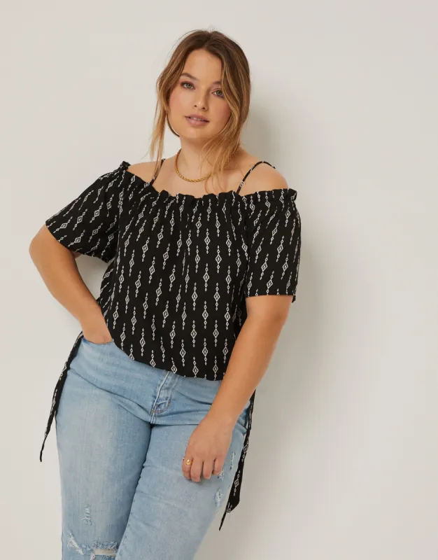 Plus Size Printed Pattern Off Shoulder Top sold by 2020 Ave