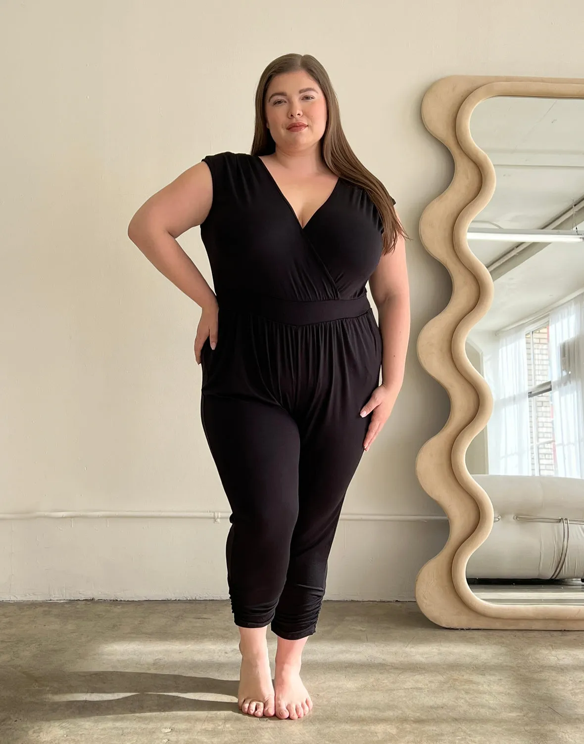 Plus Size Knit Sleeveless Jumpsuit sold by 2020 Ave product image thumbnail 2