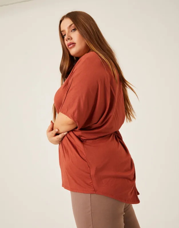 Plus Size Plain and Simple Twist Back Tee sold by 2020 Ave