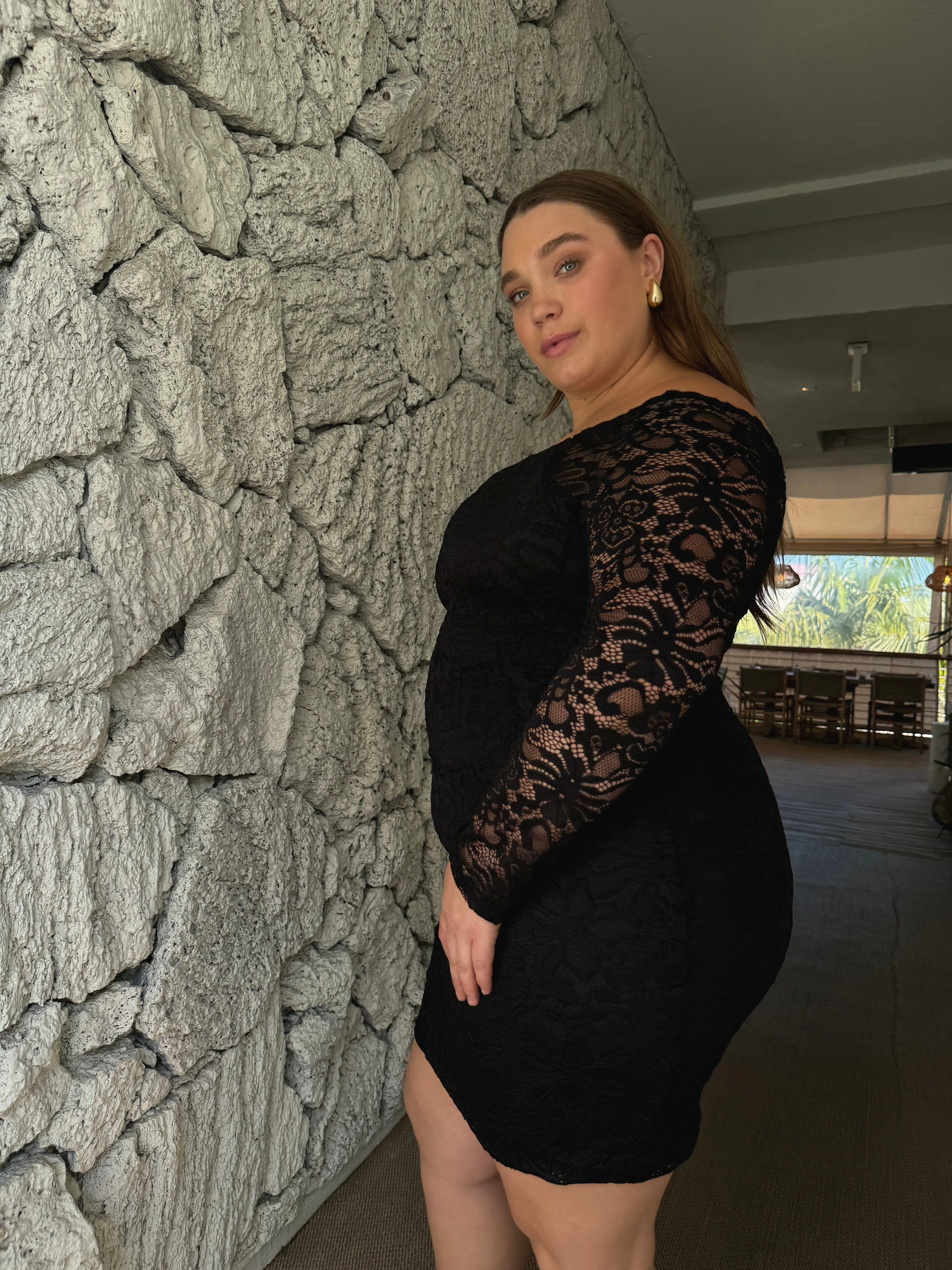 Plus Size Off The Shoulder Lace Mini Dress sold by 2020 Ave product image thumbnail 2