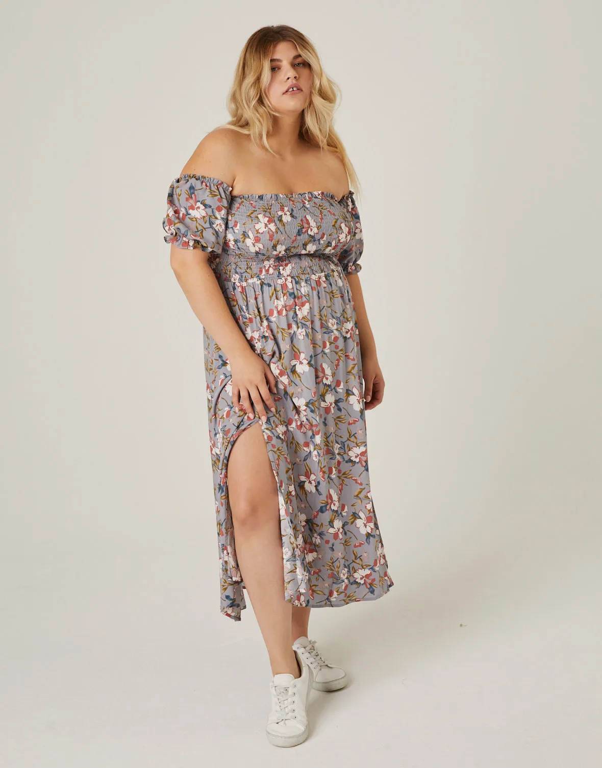 Plus Size Flowy Floral Midi Dress sold by 2020 Ave product image thumbnail 2
