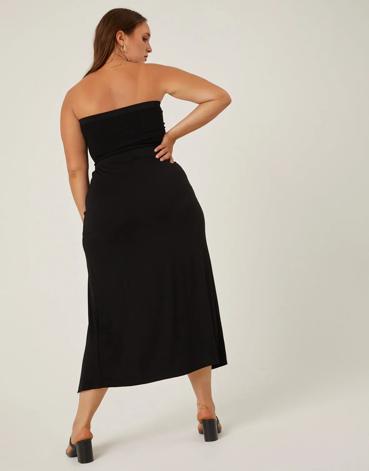 Plus Size Double Slit Midi Skirt sold by 2020 Ave product image thumbnail 5