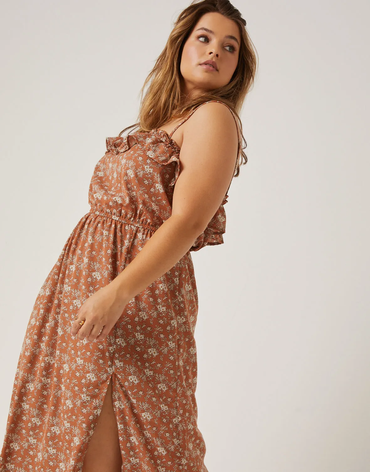 Plus Size Floral Maxi Ruffle Dress sold by 2020 Ave product image thumbnail 2
