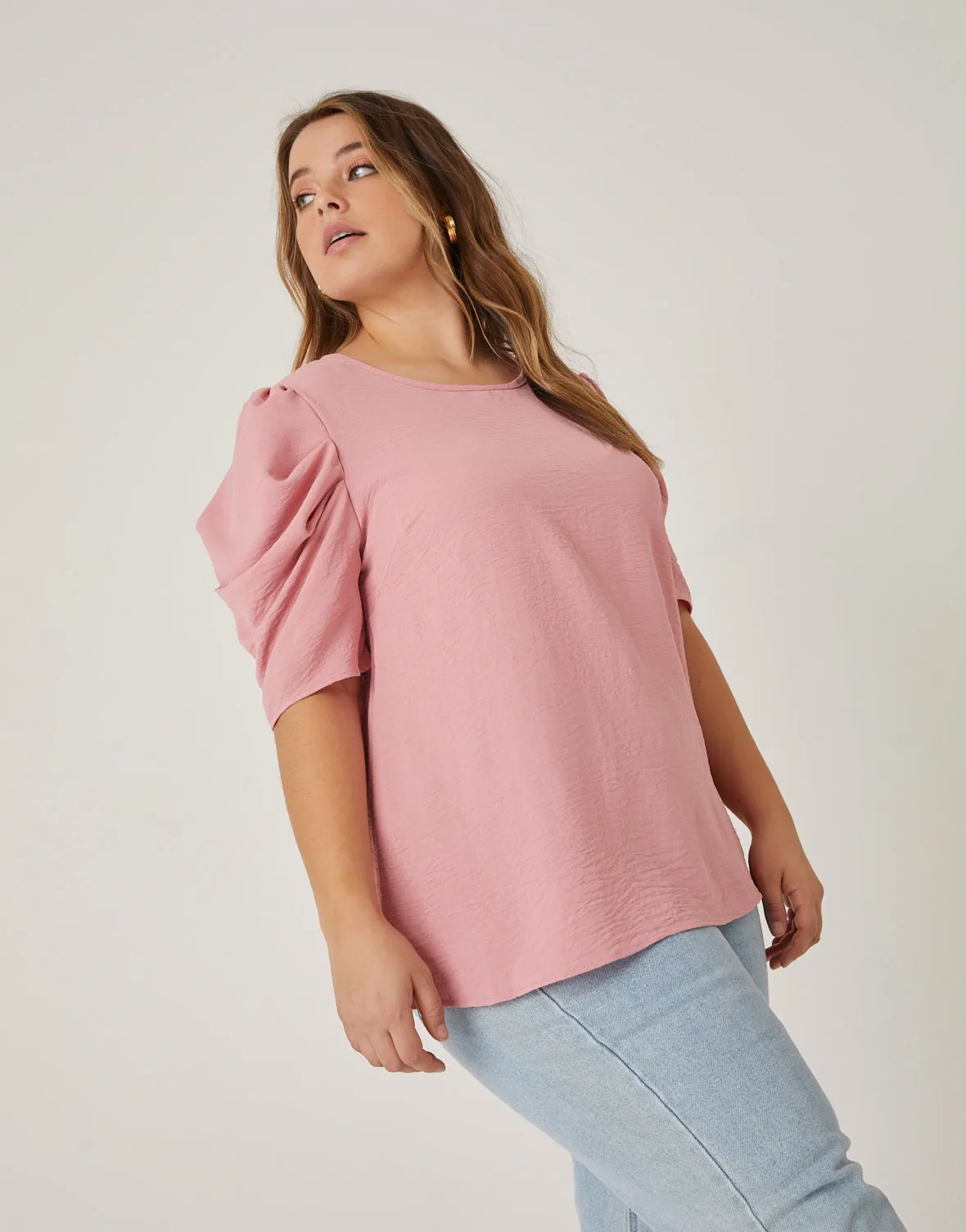 Plus Size Puff Sleeve Woven Blouse sold by 2020 Ave product image thumbnail 5