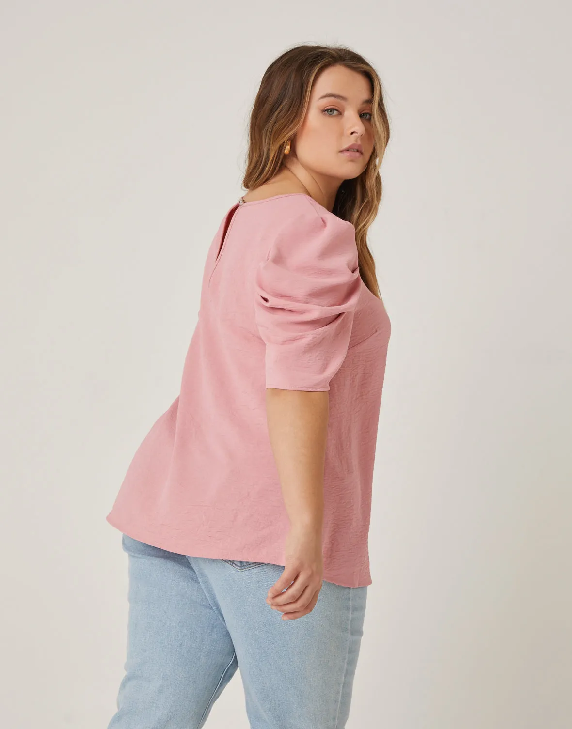 Plus Size Puff Sleeve Woven Blouse sold by 2020 Ave product image thumbnail 4