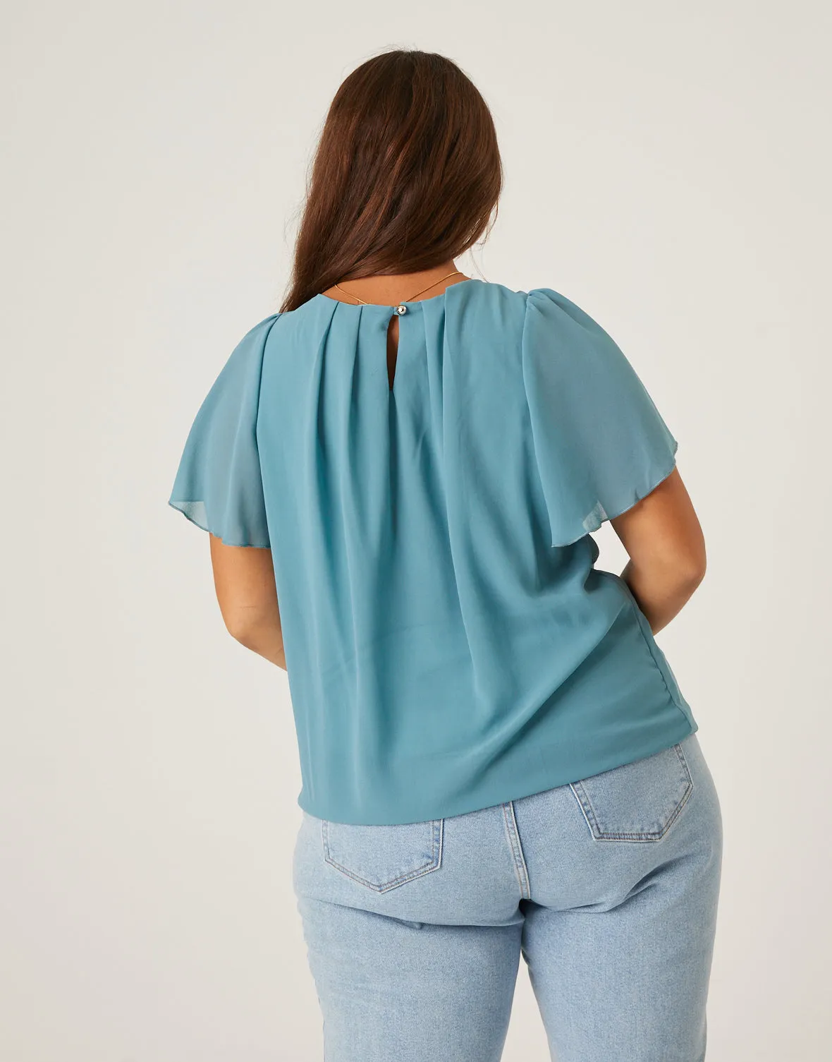Plus Size Chiffon Flutter Sleeve Blouse sold by 2020 Ave product image thumbnail 5