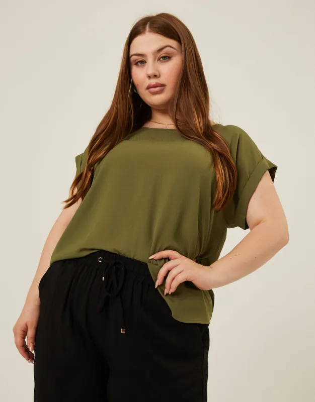 Plus Size Flowy Woven Tee sold by 2020 Ave