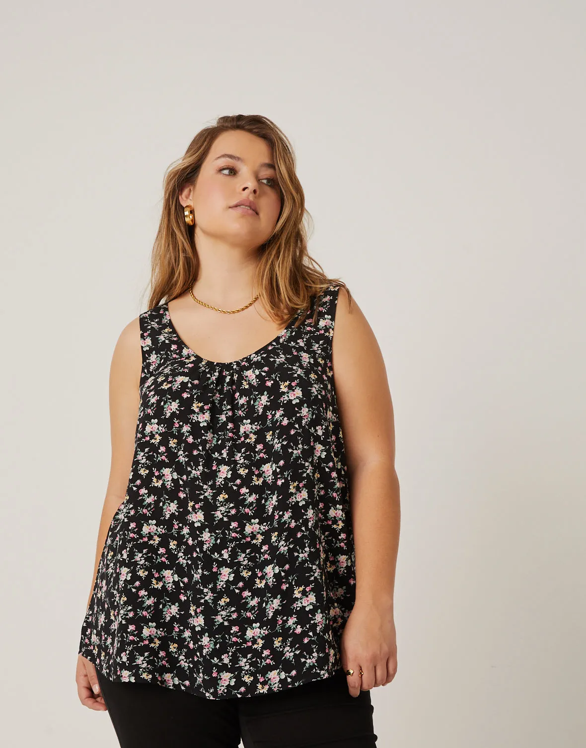 Plus Size Roses Floral Tank sold by 2020 Ave product image thumbnail 3