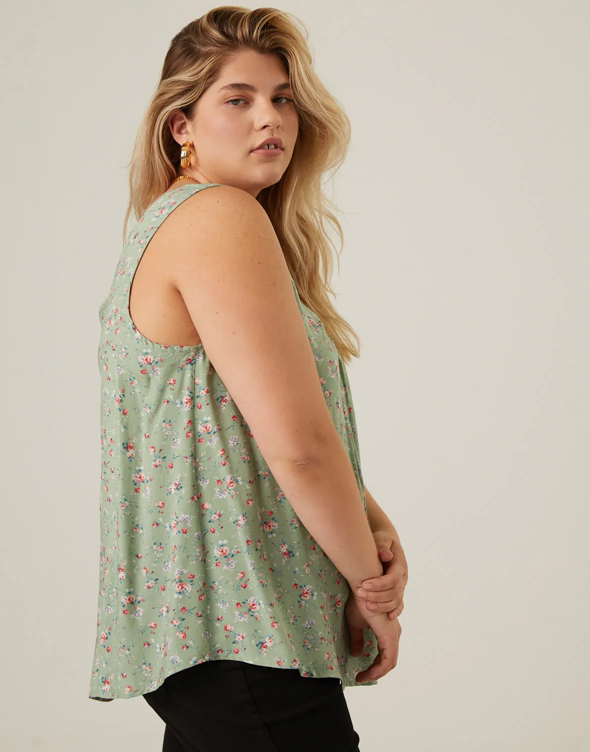 Plus Size Roses Floral Tank sold by 2020 Ave product image thumbnail 2