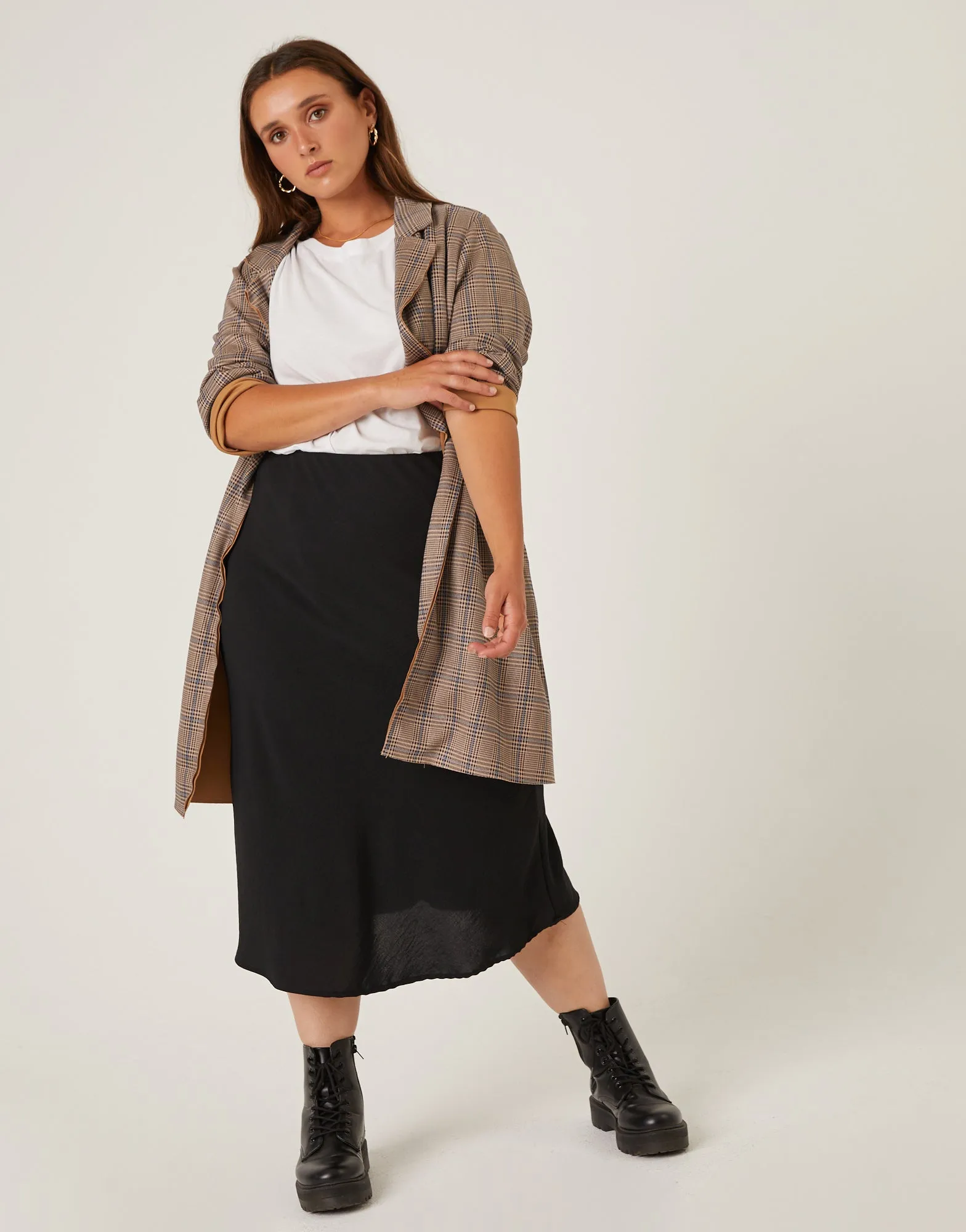 Plus Size Bias Cut Midi Skirt sold by 2020 Ave product image thumbnail 4