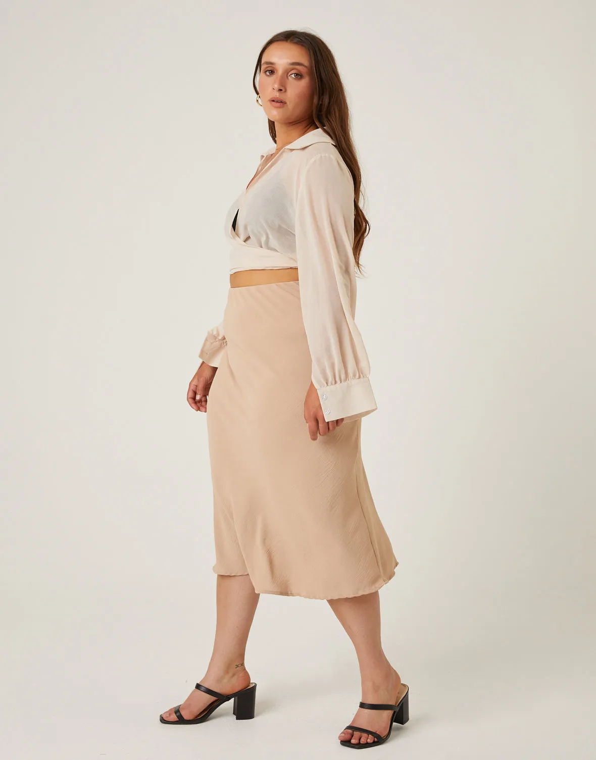 Plus Size Bias Cut Midi Skirt sold by 2020 Ave product image thumbnail 5