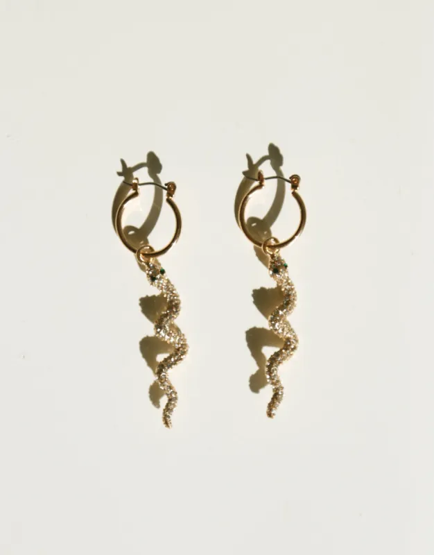 Snake Charm Hoop Earrings sold by 2020 Ave
