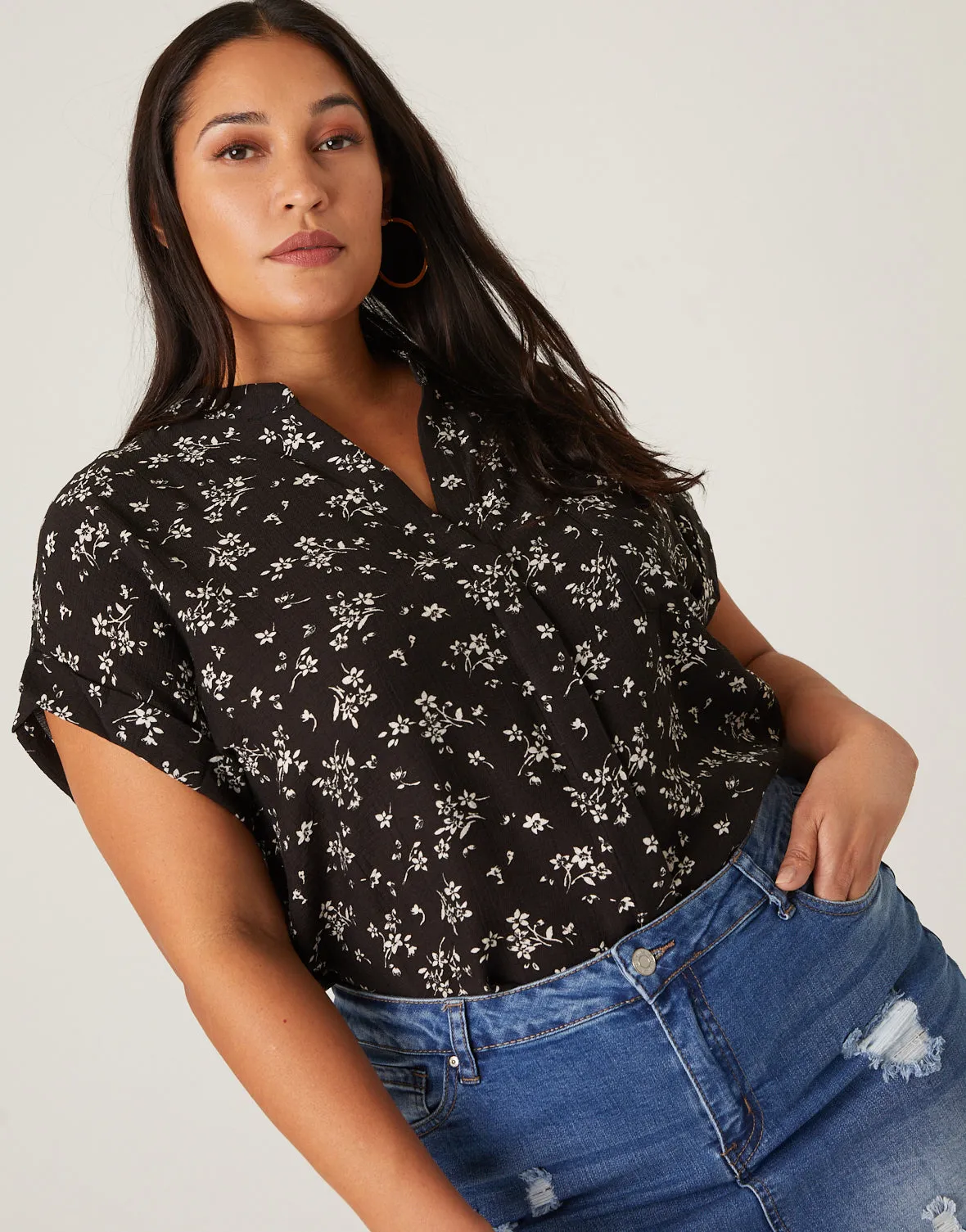 Plus Size Woven Floral Blouse sold by 2020 Ave