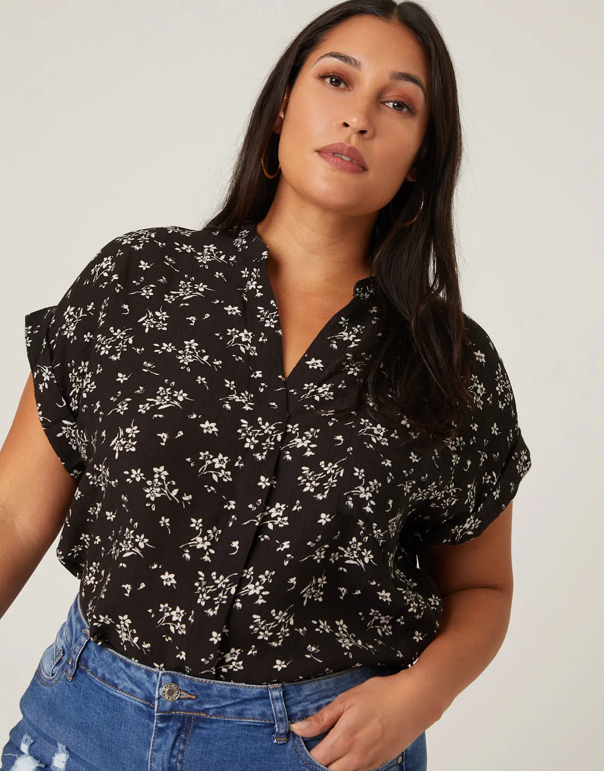 Plus Size Woven Floral Blouse sold by 2020 Ave product image thumbnail 3