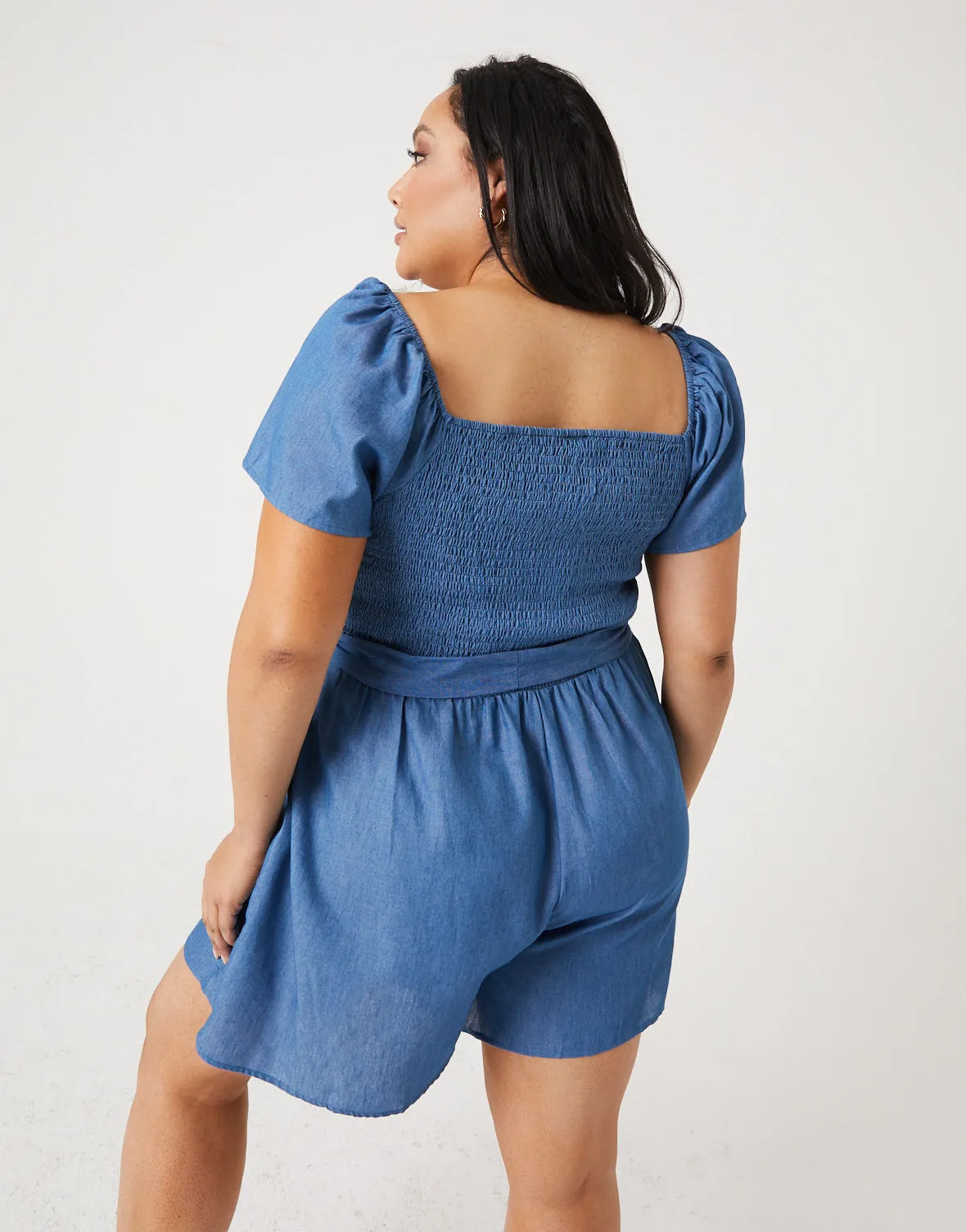 Plus Size Chambray Romper sold by 2020 Ave product image thumbnail 3