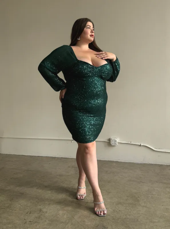 Plus Size Sparkly Sequin Bodycon Mini Dress sold by 2020 Ave