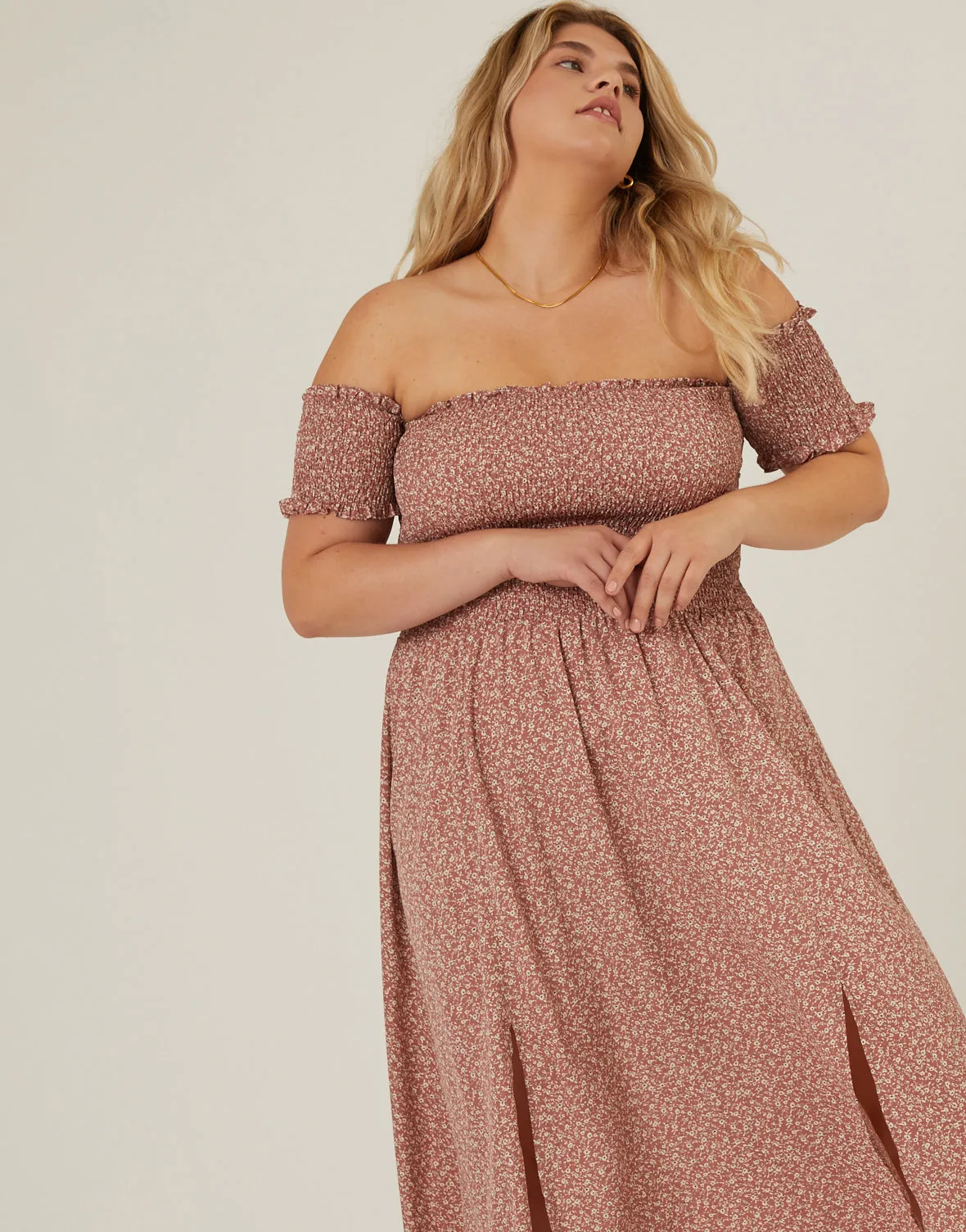 Plus Size Smocked and Flowy Midi Dress sold by 2020 Ave product image thumbnail 4