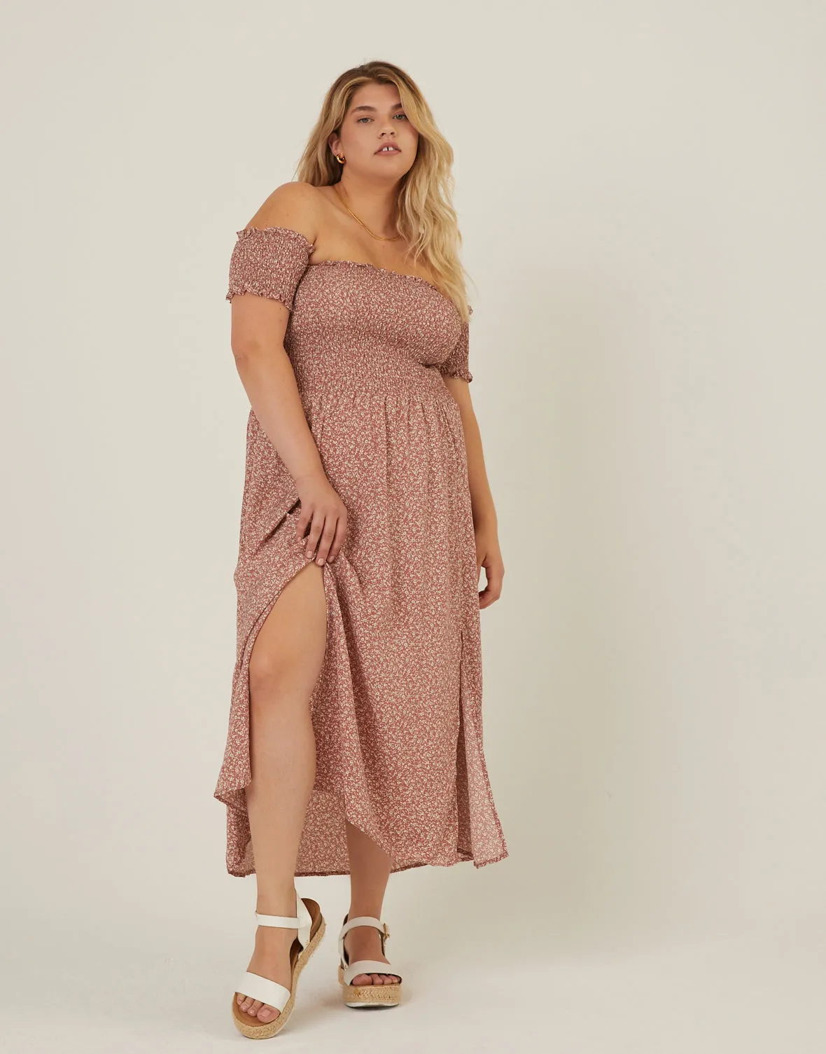 Plus Size Smocked and Flowy Midi Dress sold by 2020 Ave product image thumbnail 2