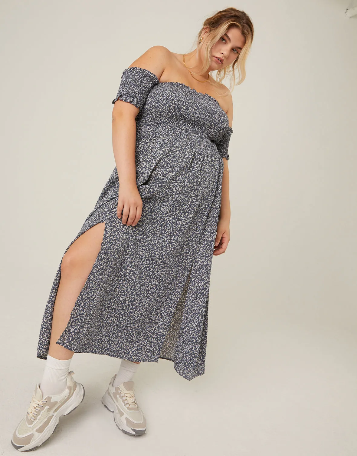 Plus Size Smocked and Flowy Midi Dress sold by 2020 Ave