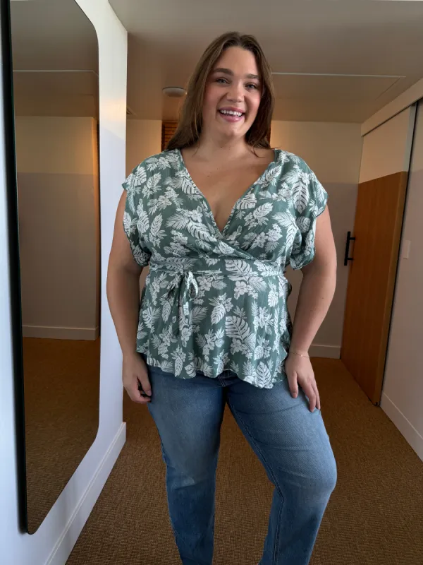 Plus Size Palm Print Top sold by 2020 Ave
