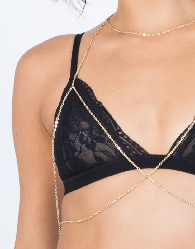 Crossed Bralette Body Chain sold by 2020 Ave