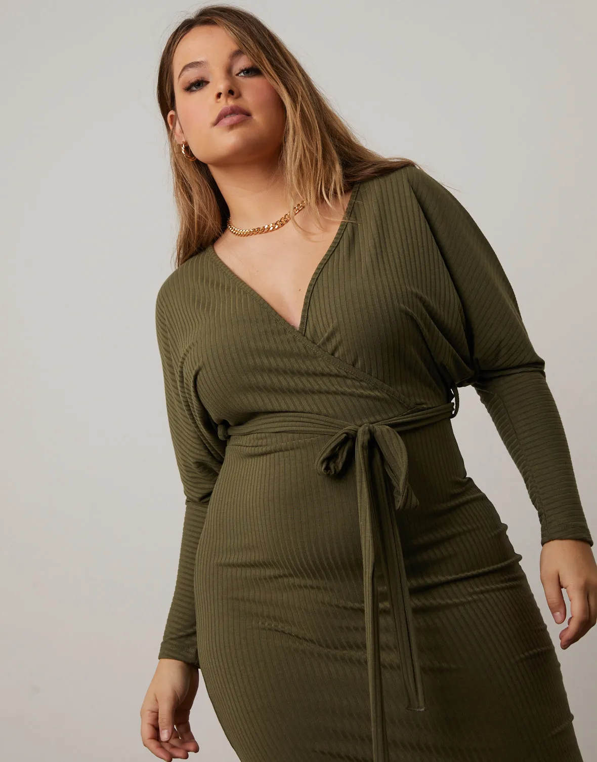 Plus Size Surplice Knit Dress sold by 2020 Ave