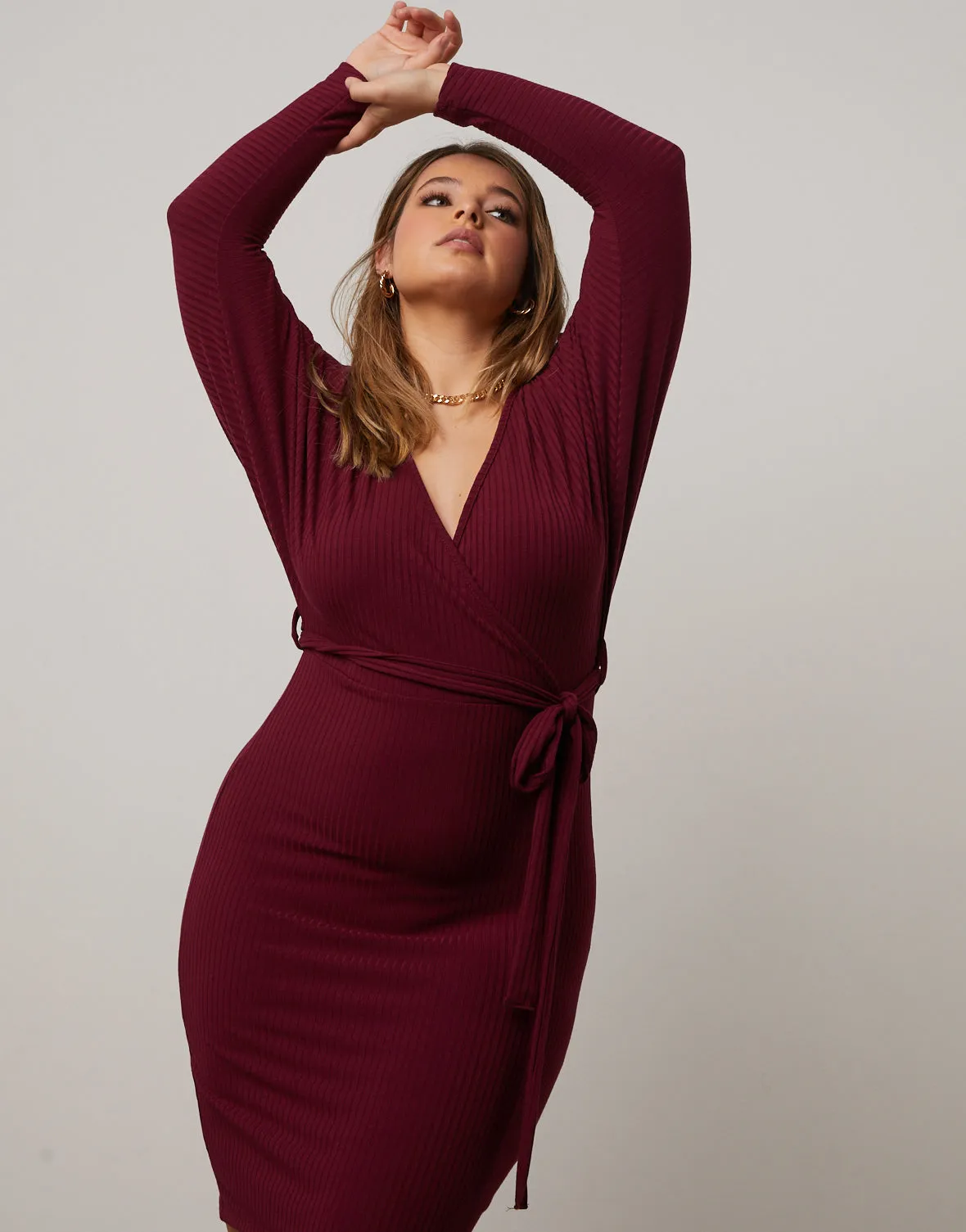 Plus Size Surplice Knit Dress sold by 2020 Ave product image thumbnail 5