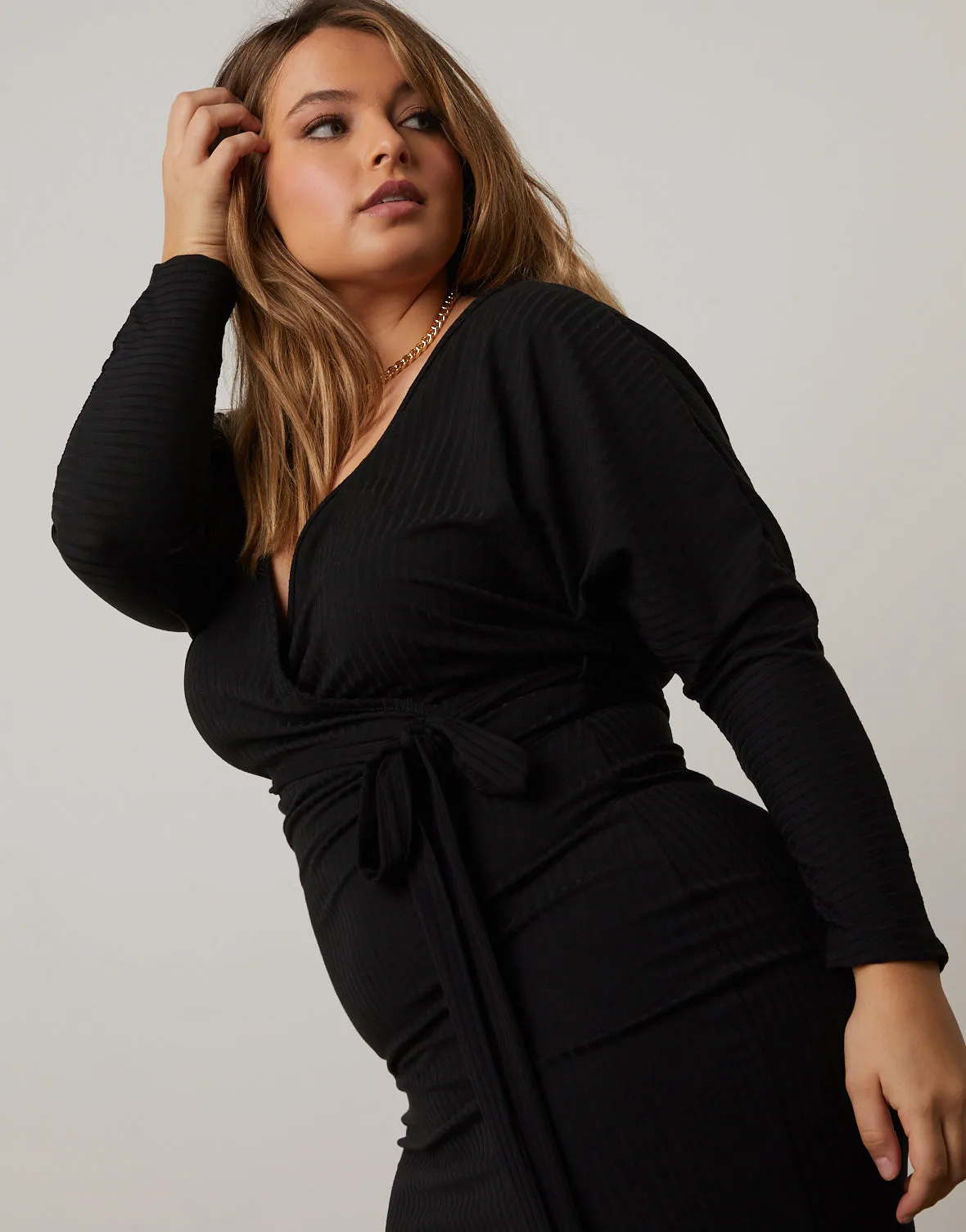 Plus Size Surplice Knit Dress sold by 2020 Ave product image thumbnail 3
