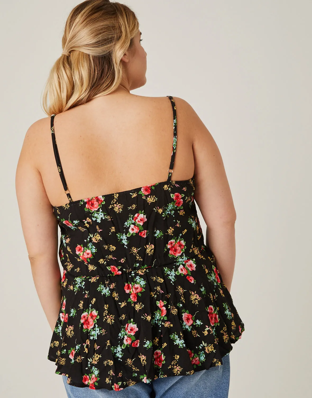Plus Size Roses Spaghetti Strap Tank sold by 2020 Ave product image thumbnail 3