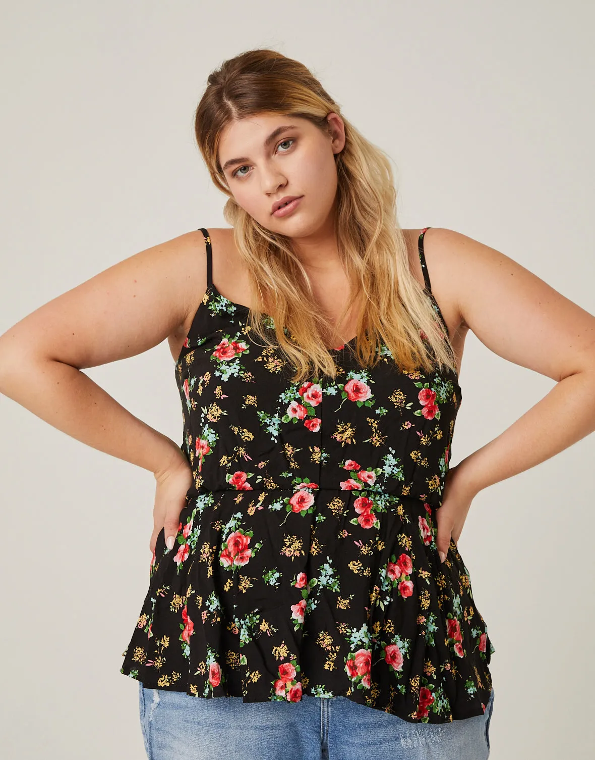 Plus Size Roses Spaghetti Strap Tank sold by 2020 Ave