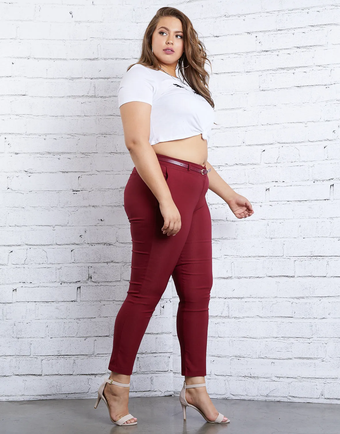 Plus Size Skinny Belted Pants sold by 2020 Ave product image thumbnail 3