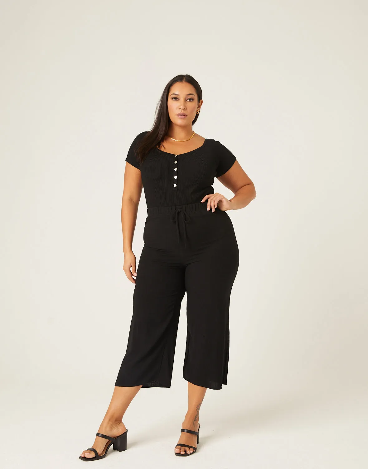 Plus Size Cropped Linen Pants sold by 2020 Ave product image thumbnail 2