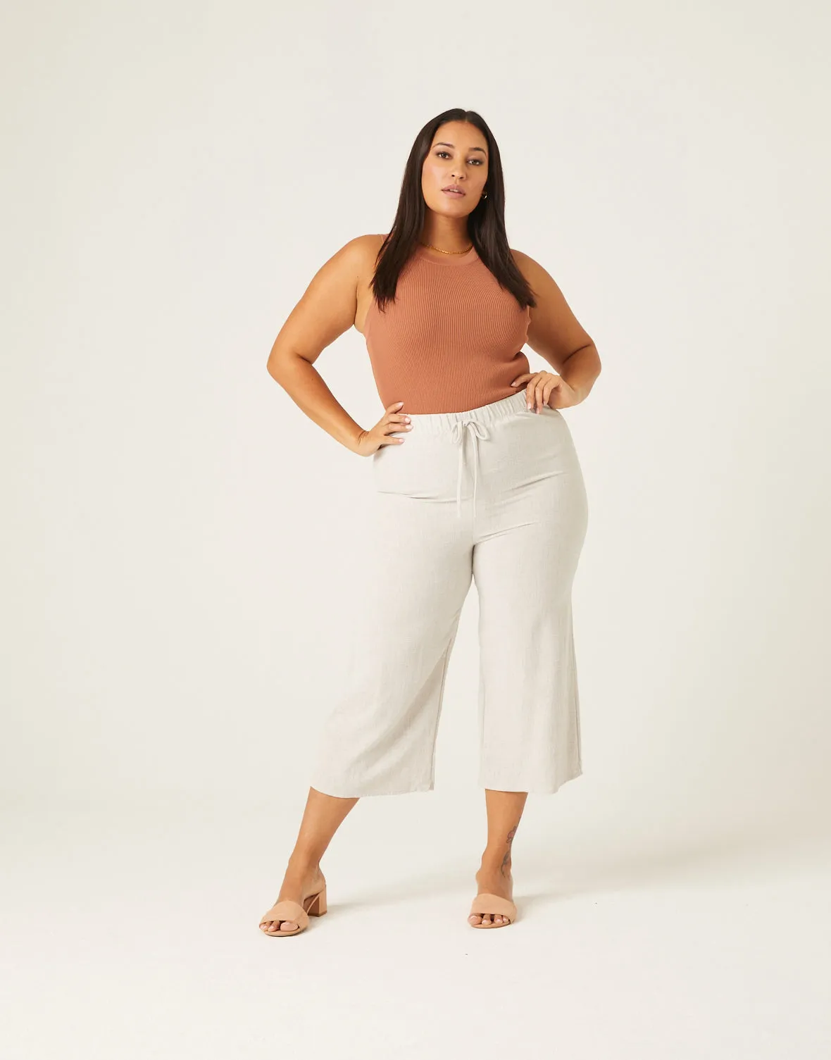 Plus Size Cropped Linen Pants sold by 2020 Ave product image thumbnail 3